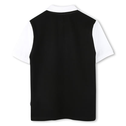 Polo Bicolor Negro Regular Fit