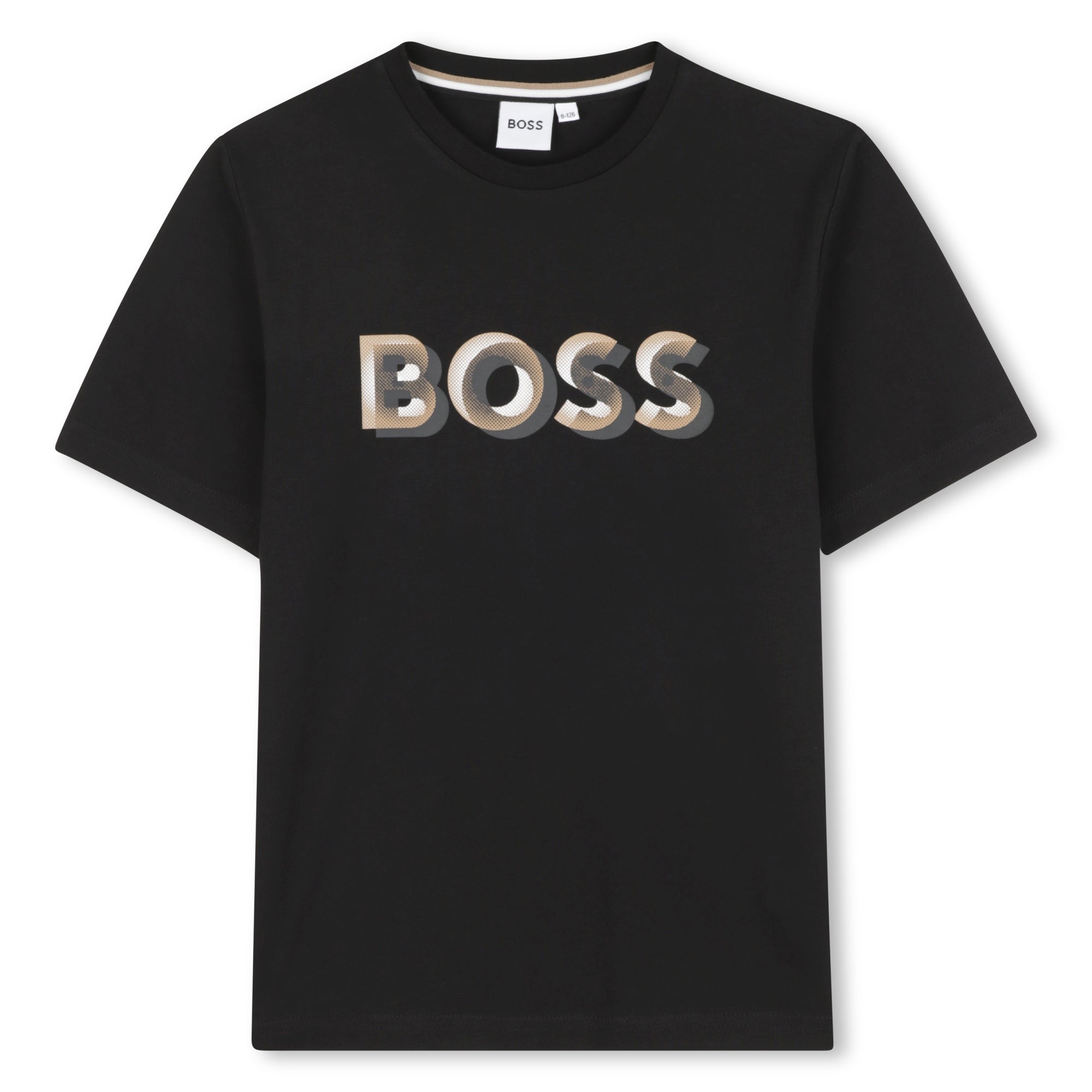 Camiseta Negra Logo Relieve Moderno