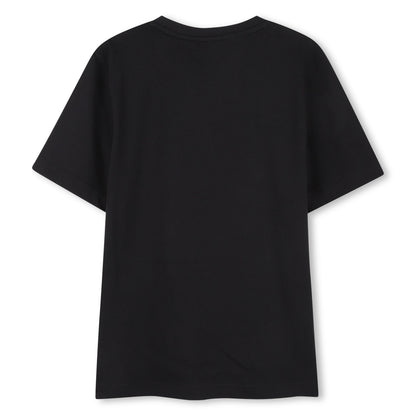 Camiseta Negra Estampado Fantasía