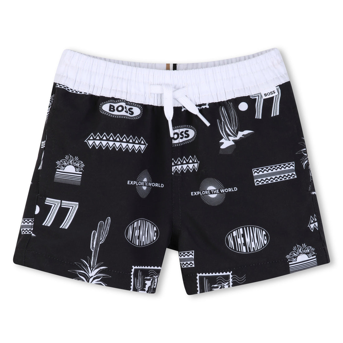 Bermuda Surfer Estampados Deportivos Negra