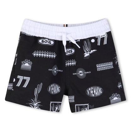 Bermuda Surfer Estampados Deportivos Negra