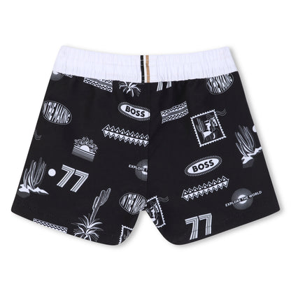 Bermuda Surfer Estampados Deportivos Negra