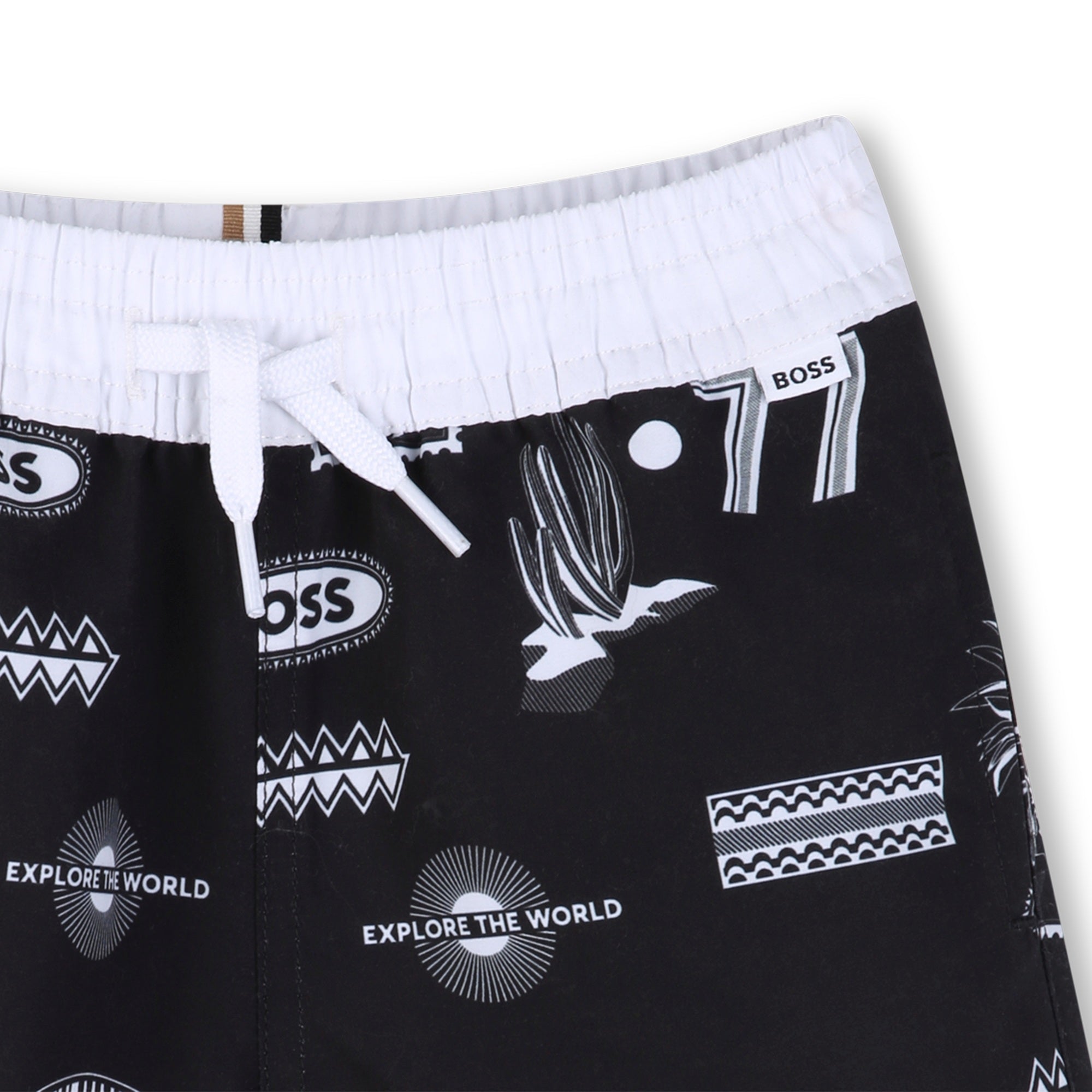 Bermuda Surfer Estampados Deportivos Negra