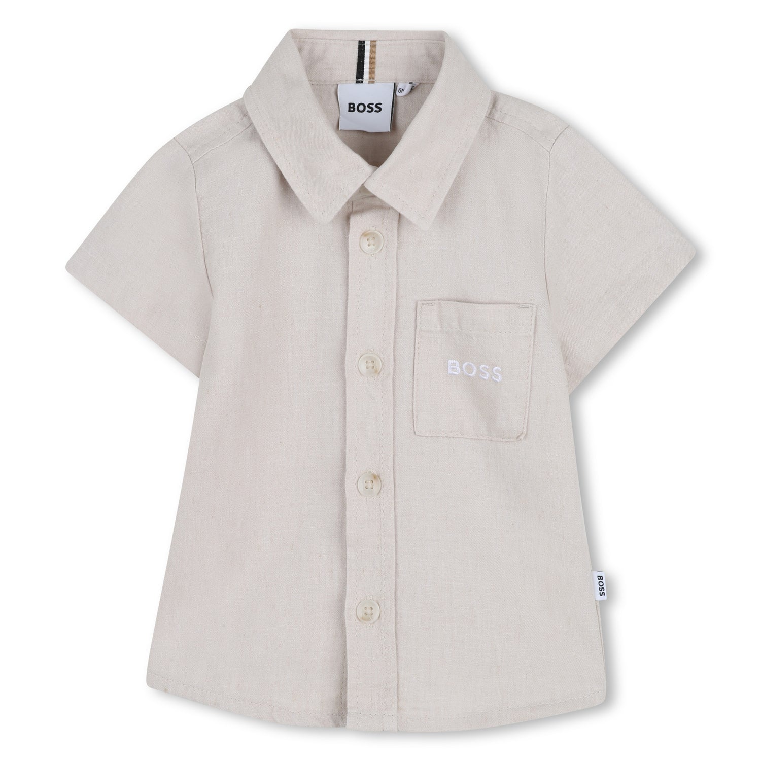 Camisa Lino Bolsillo Ivory