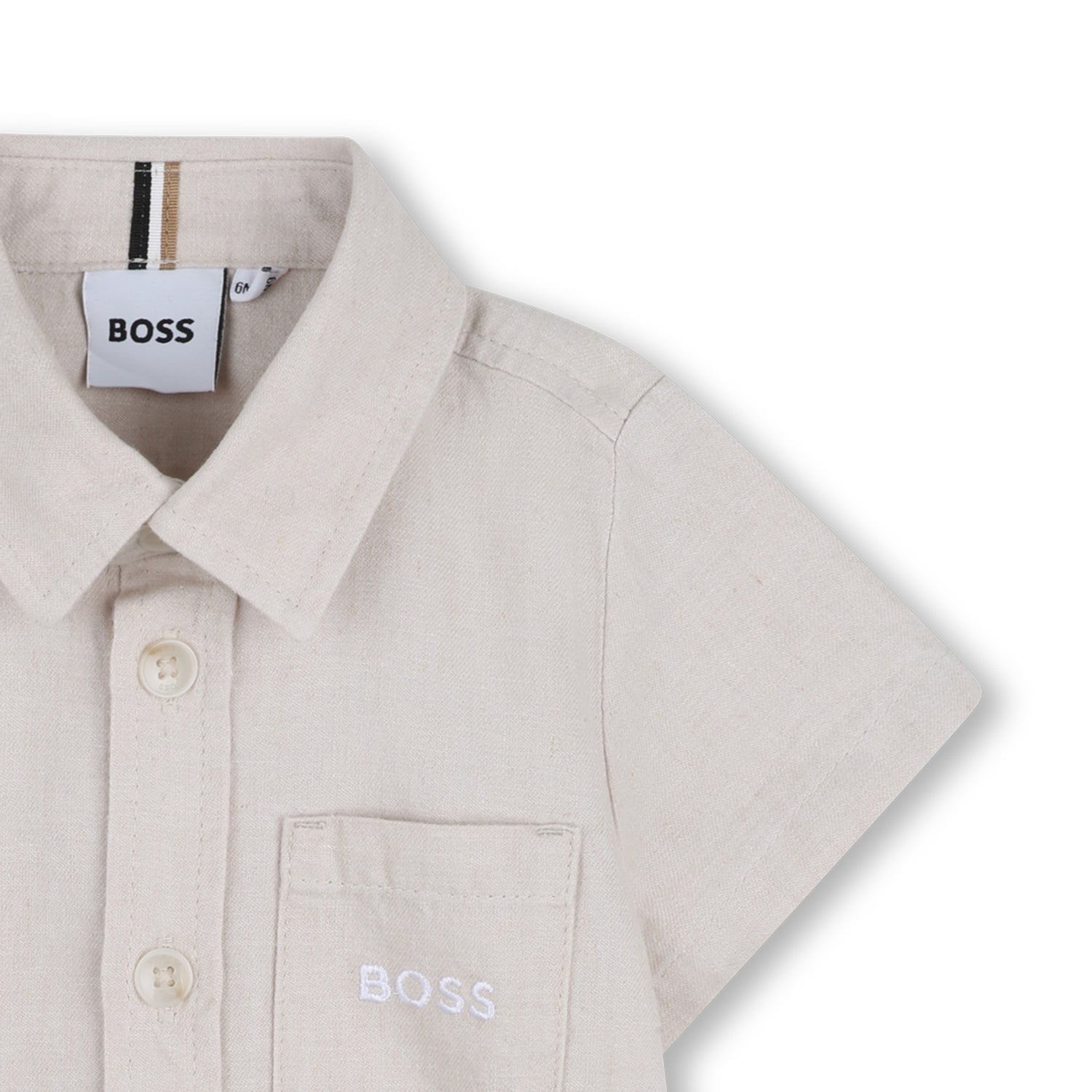 Camisa Lino Bolsillo Ivory