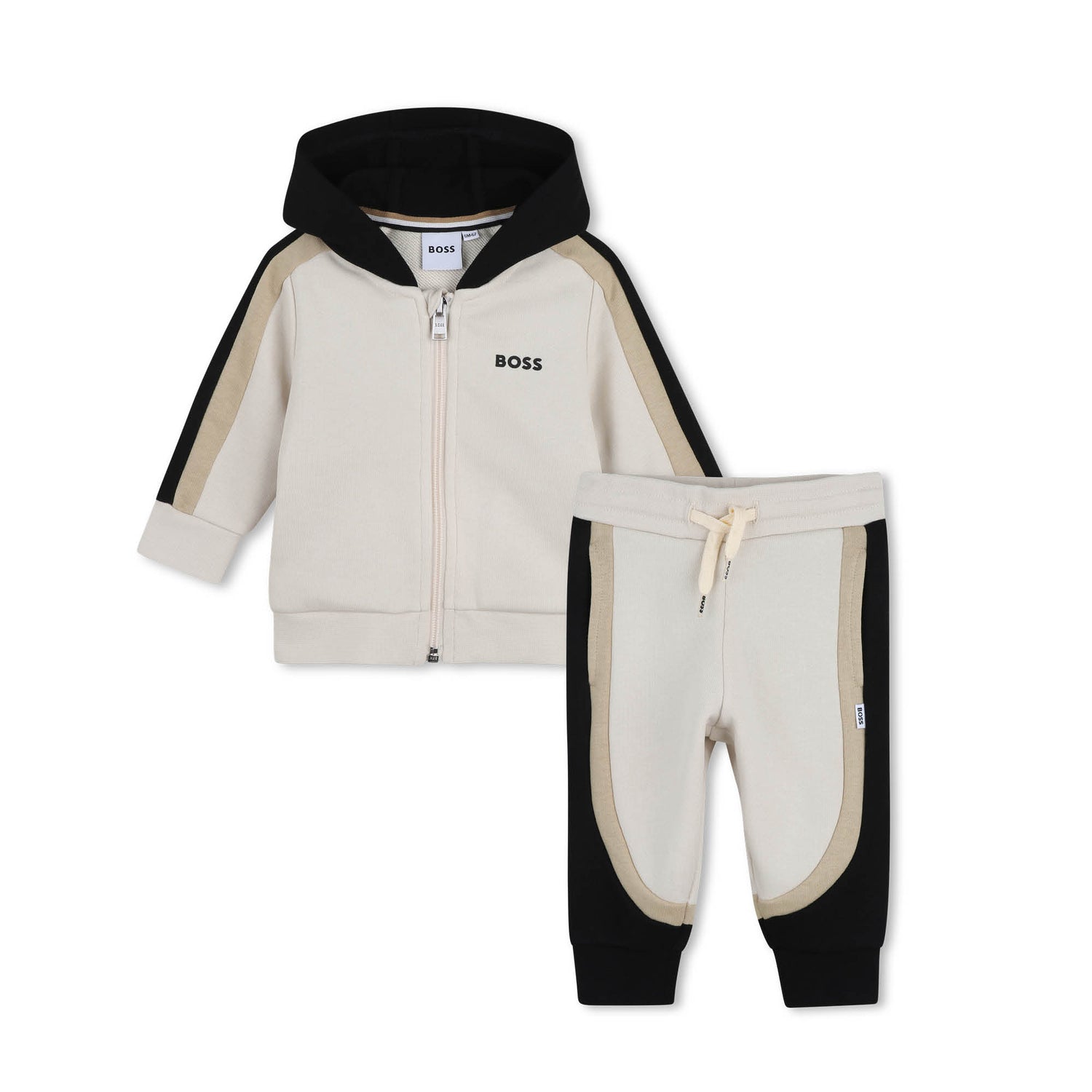 Set Cardigan Hooded &amp; Joggers Vainilla