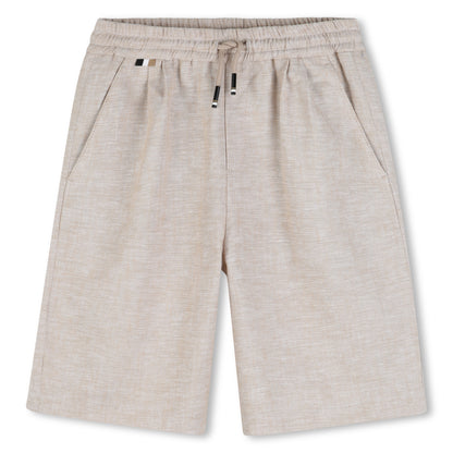 Short Lino Cintura Elástica Ivory