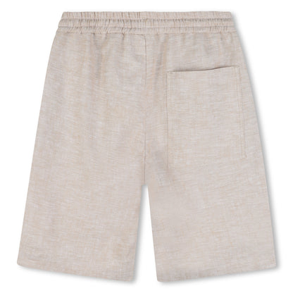 Short Lino Cintura Elástica Ivory