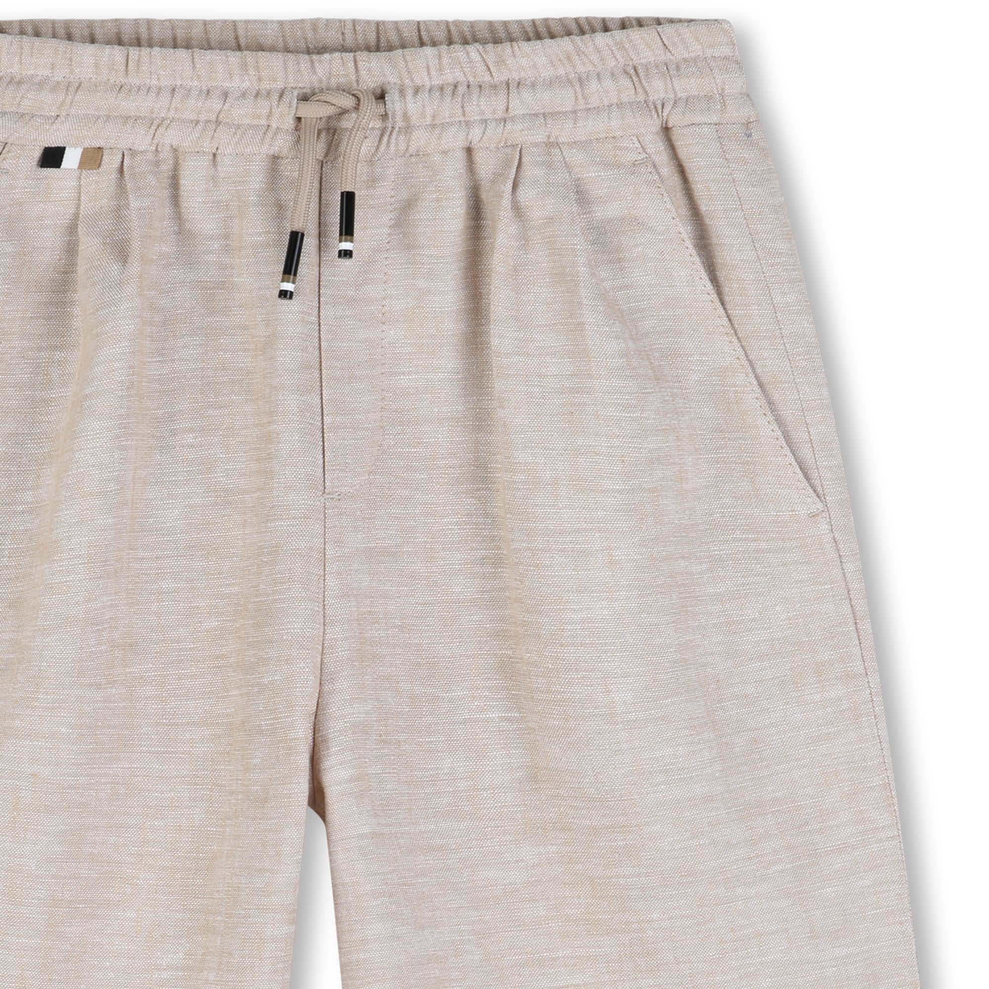 Short Lino Cintura Elástica Ivory