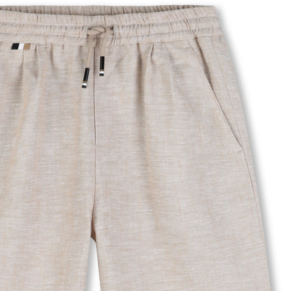 Short Lino Cintura Elástica Ivory