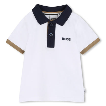 Polo Piqué Contraste Blanco