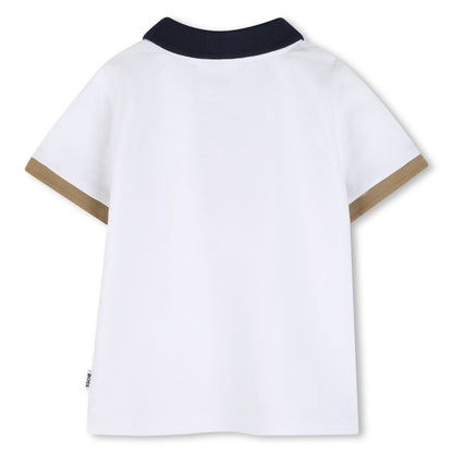 Polo Piqué Contraste Blanco