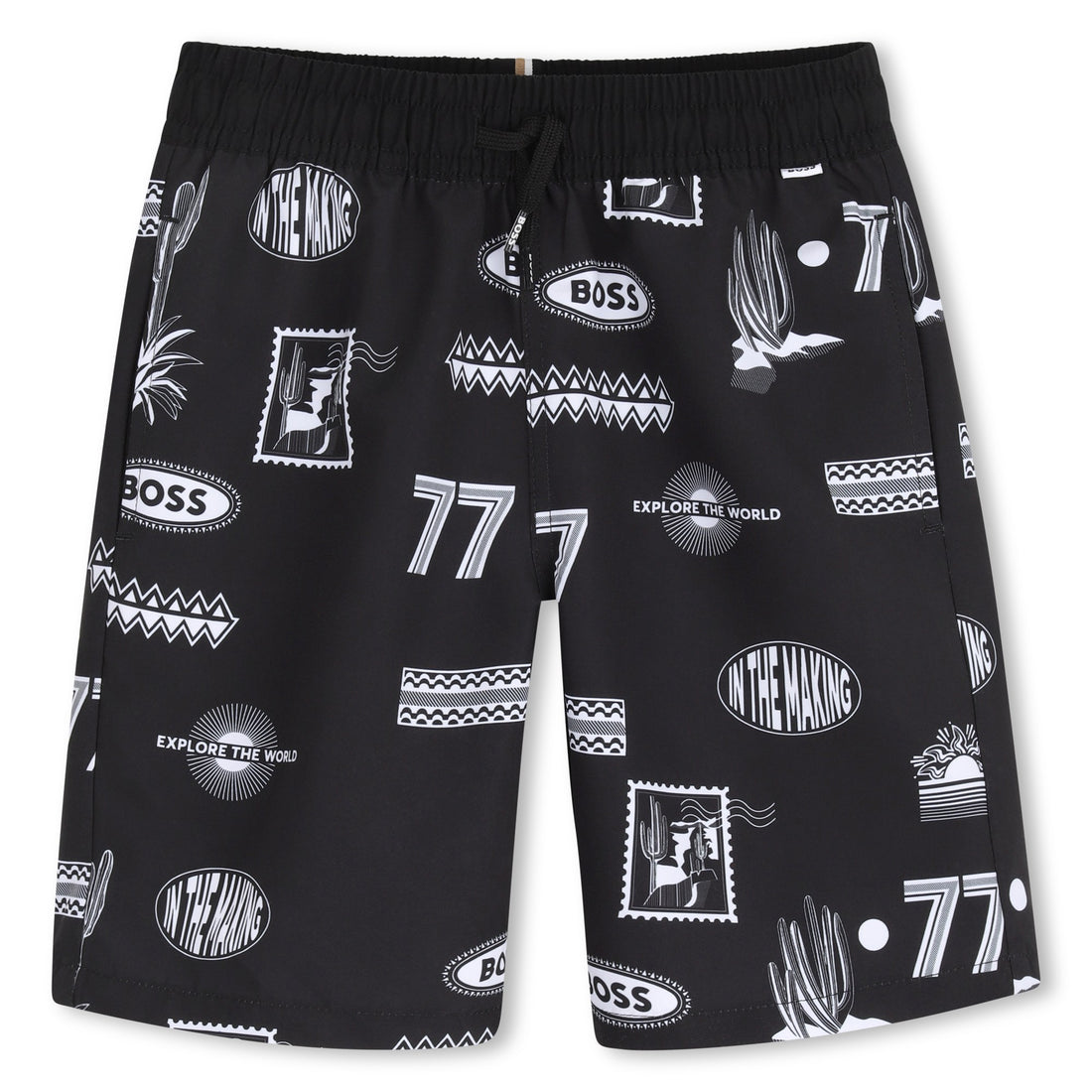 Bermuda Surfer Estampados Deportivos Negra