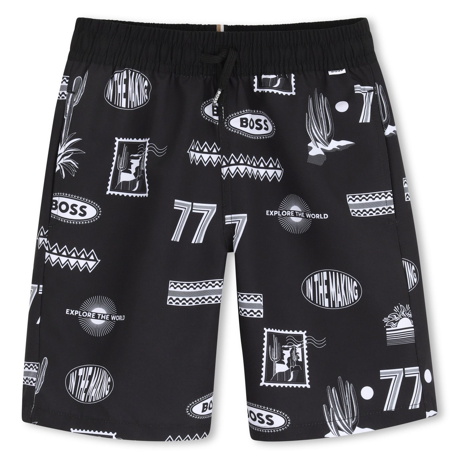 Bermuda Surfer Estampados Deportivos Negra