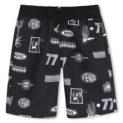 Bermuda Surfer Estampados Deportivos Negra