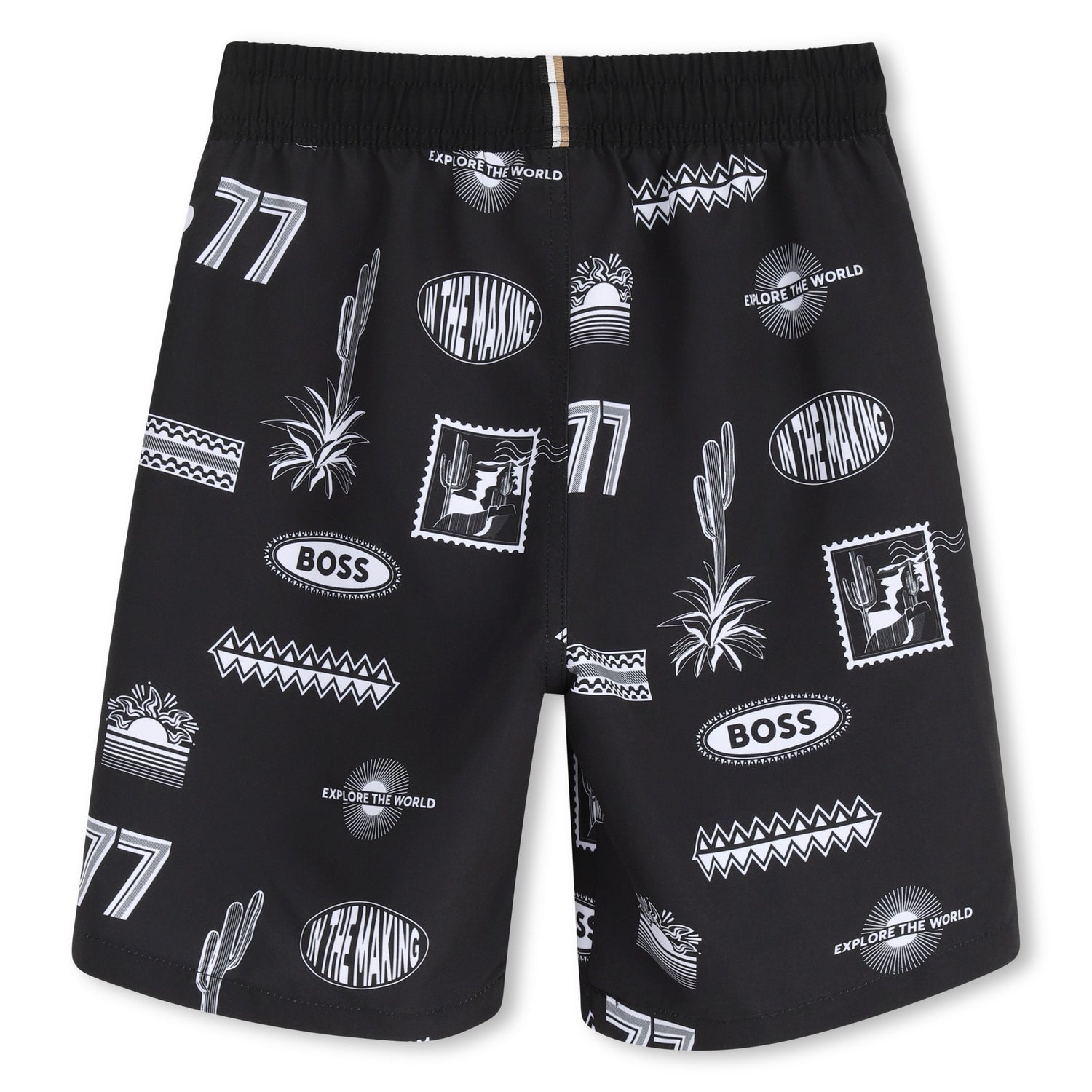 Bermuda Surfer Estampados Deportivos Negra