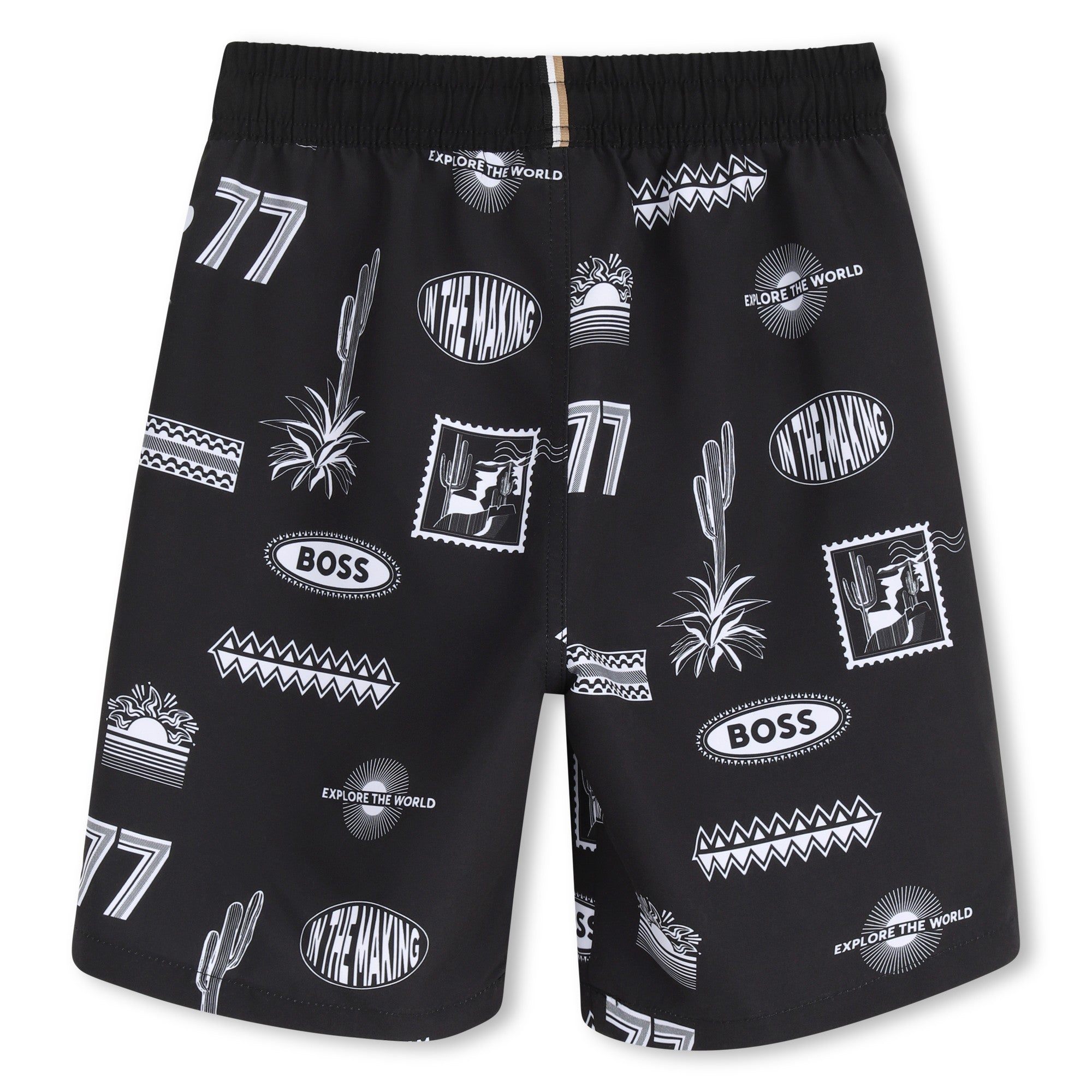 Bermuda Surfer Estampados Deportivos Negra