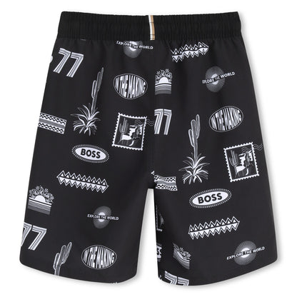 Bermuda Surfer Estampados Deportivos Negra