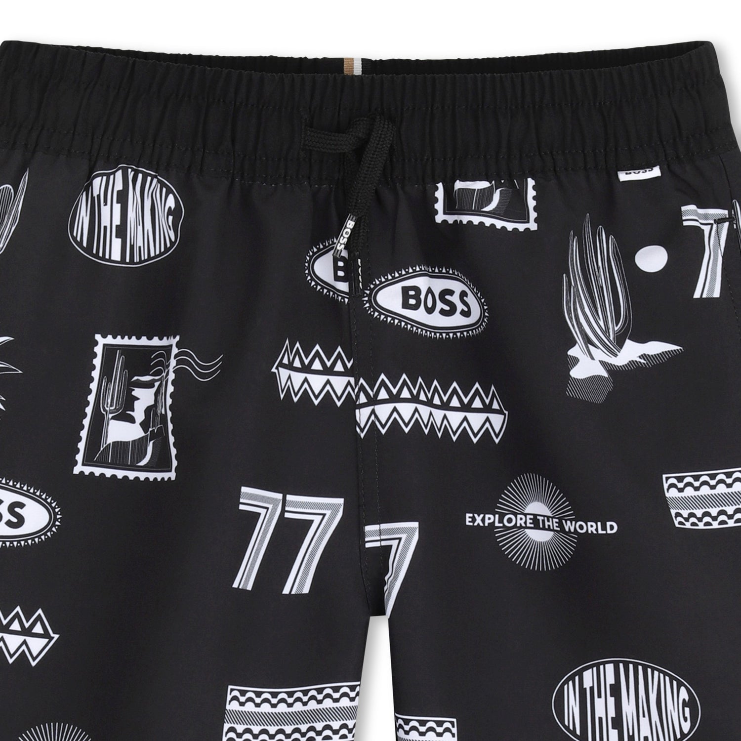 Bermuda Surfer Estampados Deportivos Negra