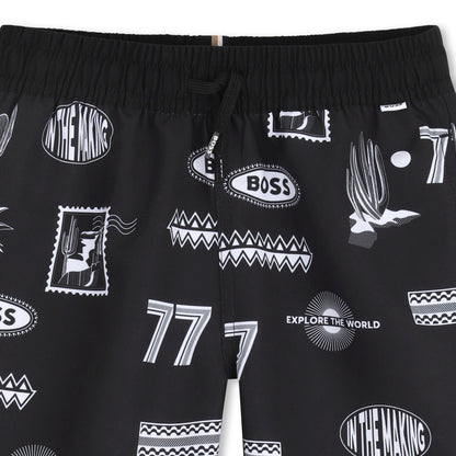 Bermuda Surfer Estampados Deportivos Negra