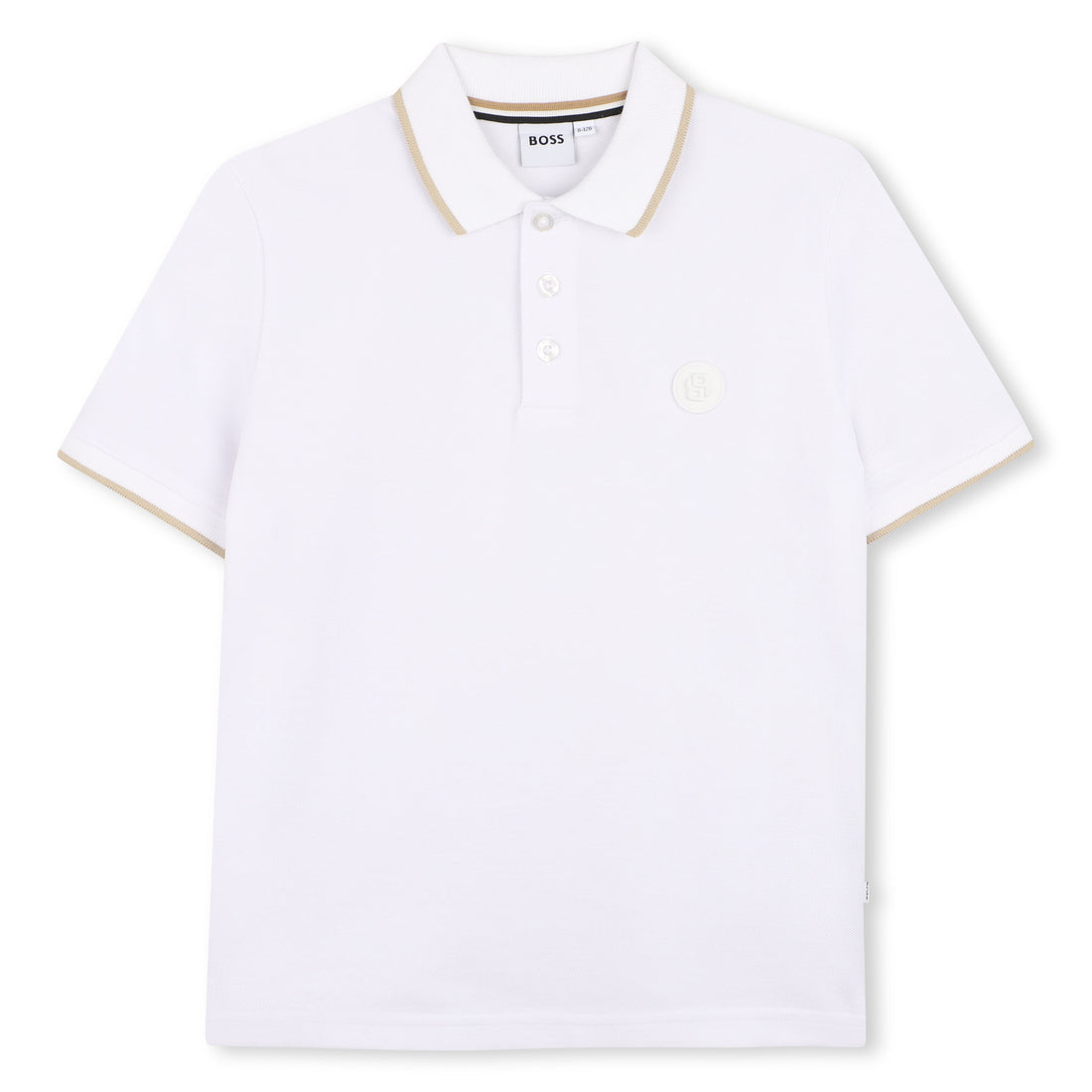 Polo Piqué Combinado Blanco