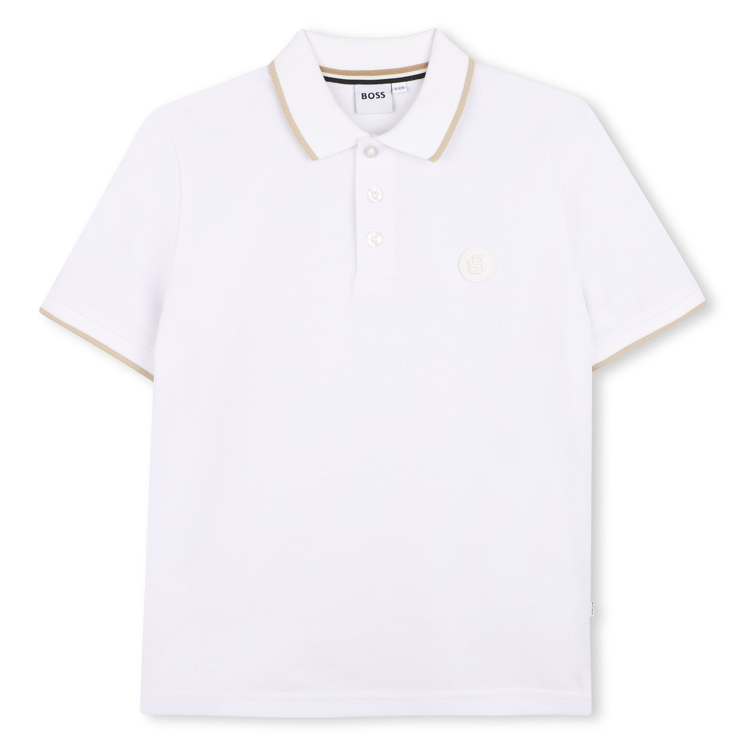 Polo Piqué Combinado Blanco
