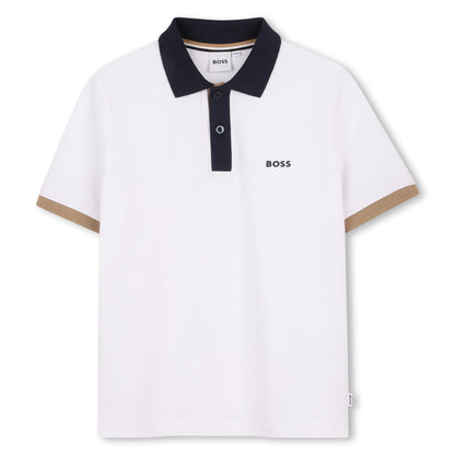 Polo Piqué Contrastes Blanco