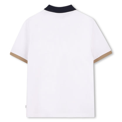 Polo Piqué Contrastes Blanco