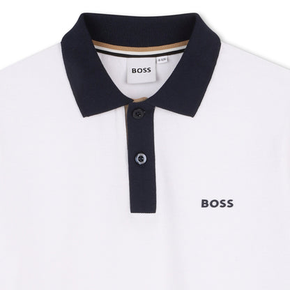 Polo Piqué Contrastes Blanco