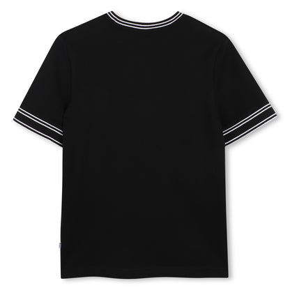 Camiseta Basics Piqué Franjas Blanca
