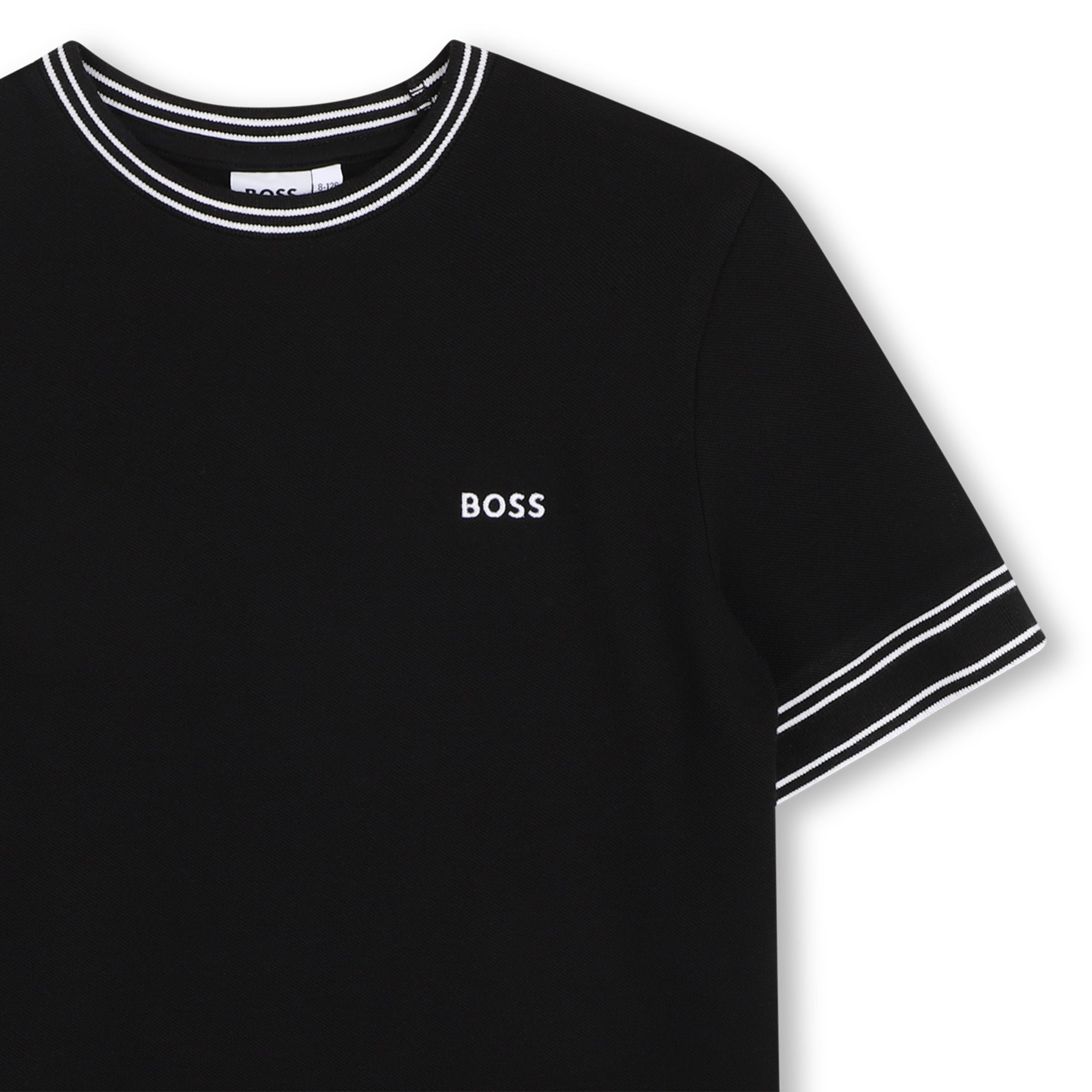 Camiseta Basics Piqué Franjas Blanca