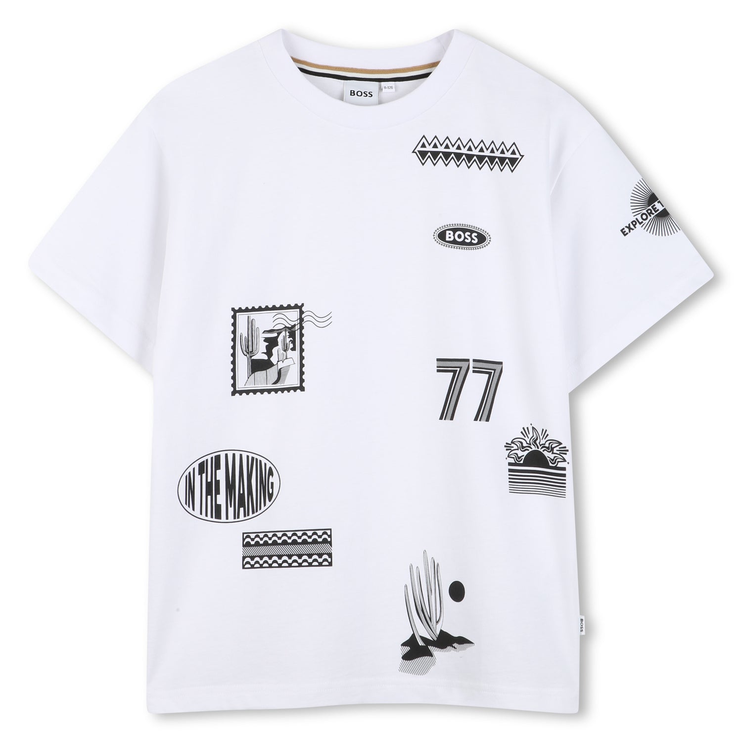 Camiseta Estampados Deportivos Blanca