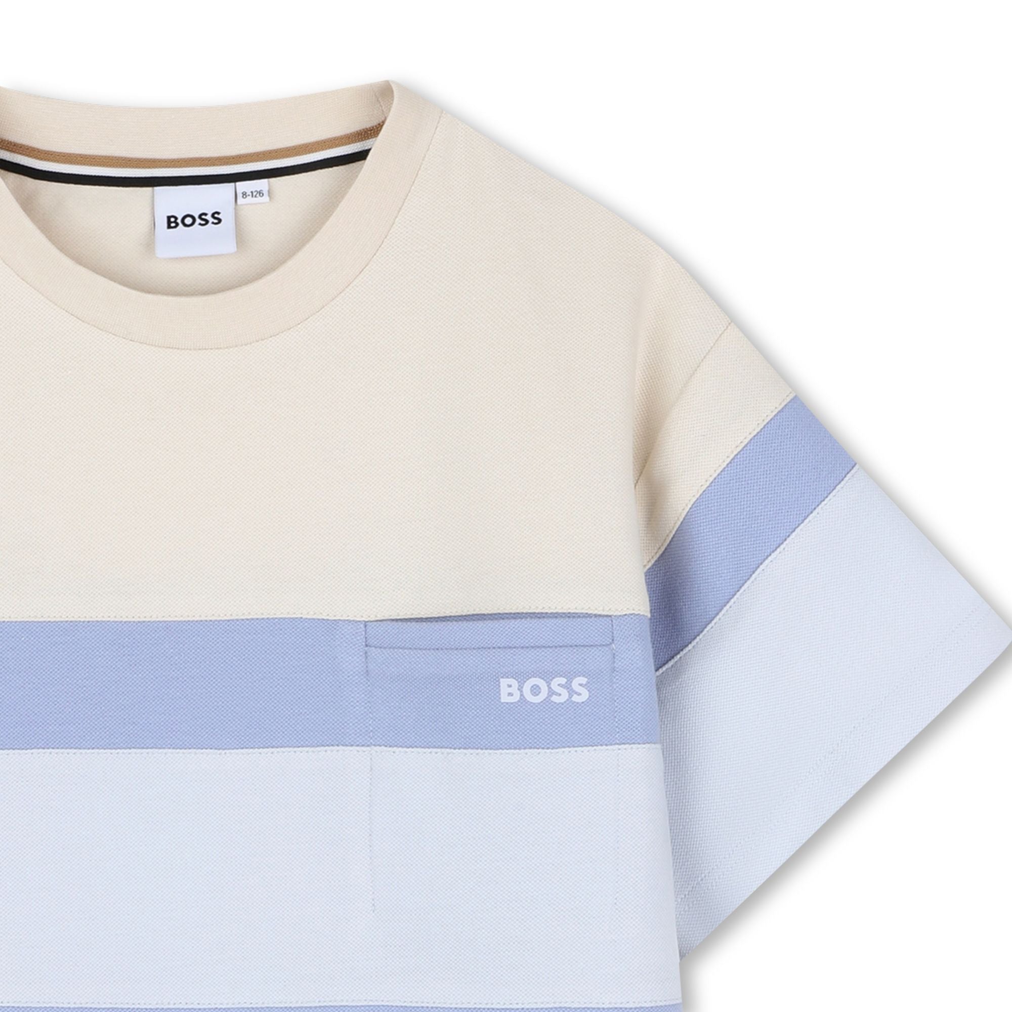 Camiseta Piqué Rayas Vainilla