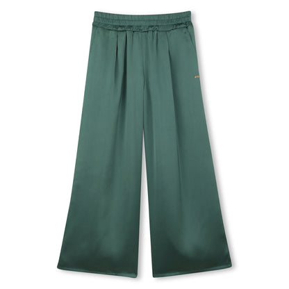 Pantalón Satinado Cintura Elástica Vert Sapin