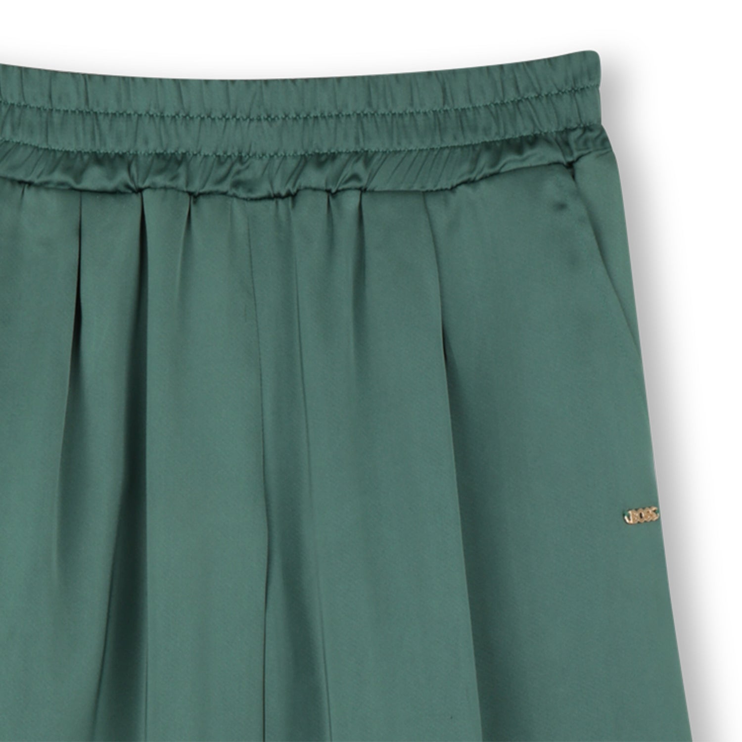 Pantalón Satinado Cintura Elástica Vert Sapin