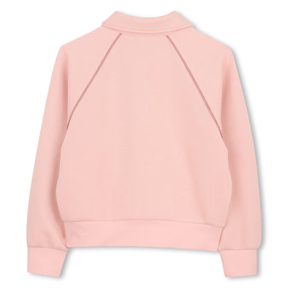 Cardigan Polo Piqué Rosé Pétale