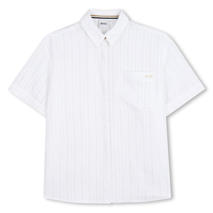Camisa Seersucker Bolsillo Blanca