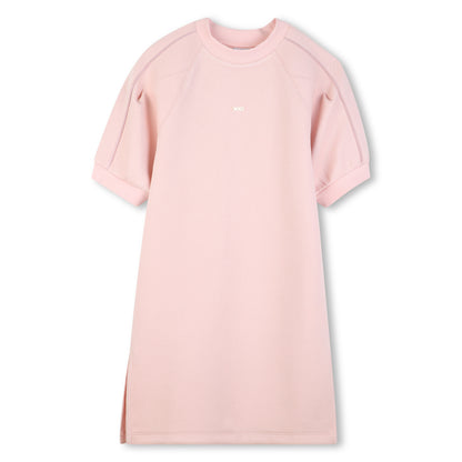Vestido Piqué Mangas Abullonadas Rosé Pétale