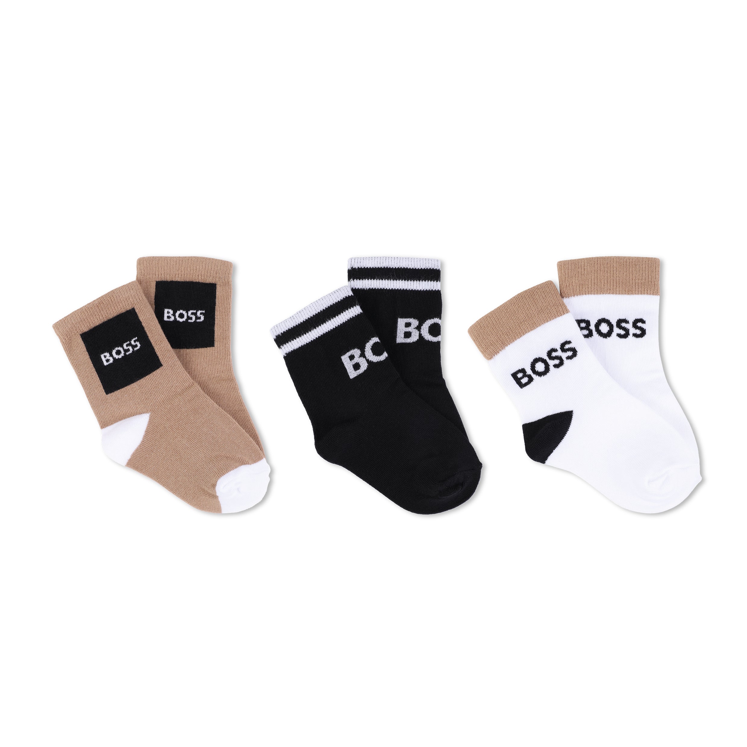 Set 3 Pares Calcetines Negro | Camel