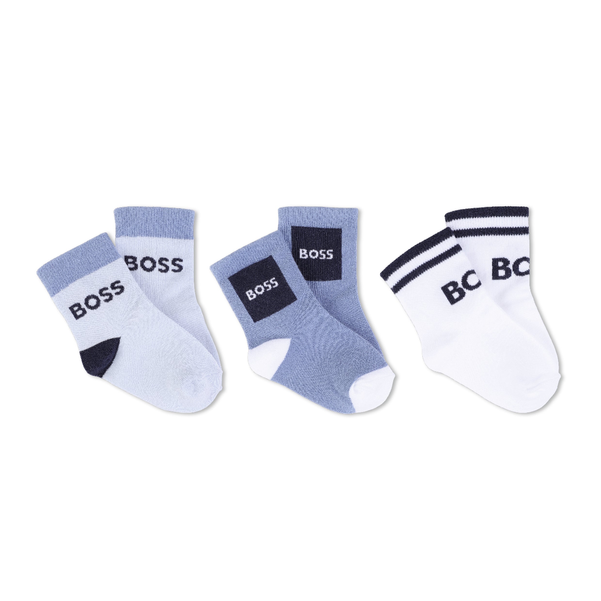 Set 3 Pares Calcetines Azul | Blanco