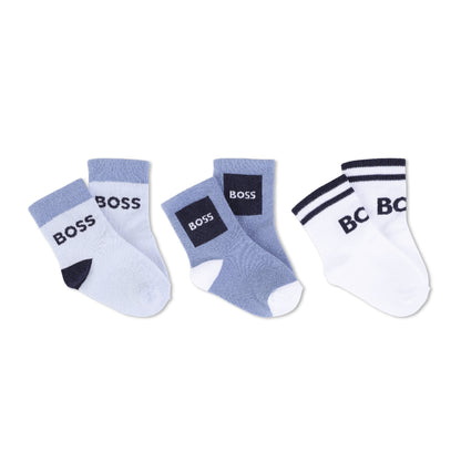 Set 3 Pares Calcetines Azul | Blanco