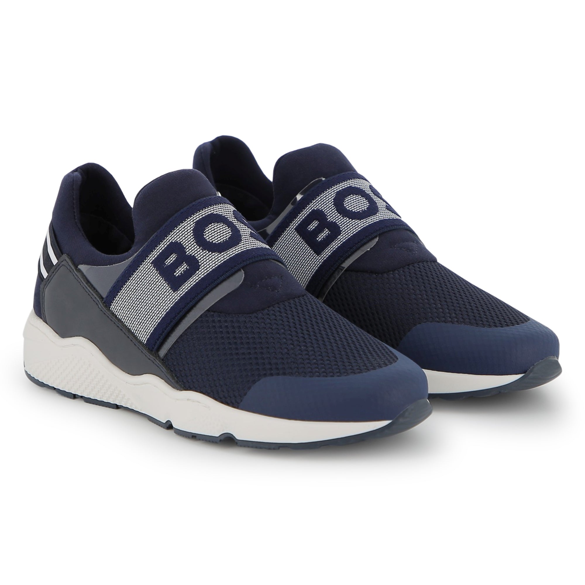 Sneakers Textil | Cuero Elástico Azul