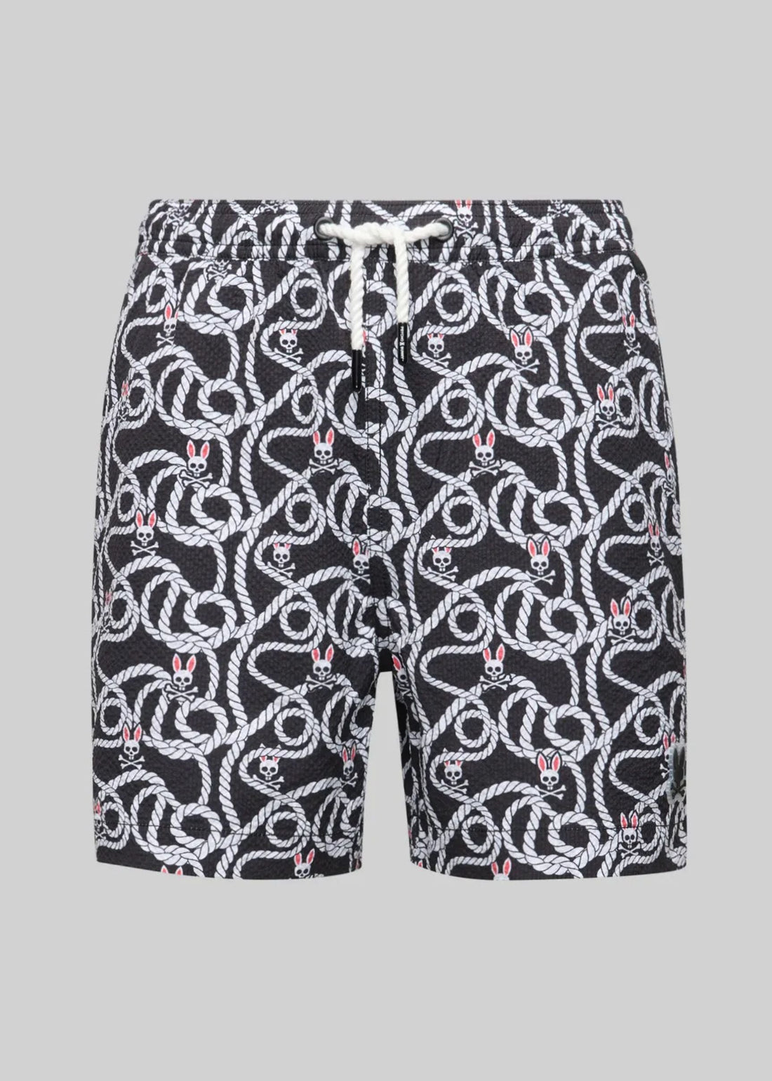 Bermuda Cyrus Negra Estampada Secado Rápido