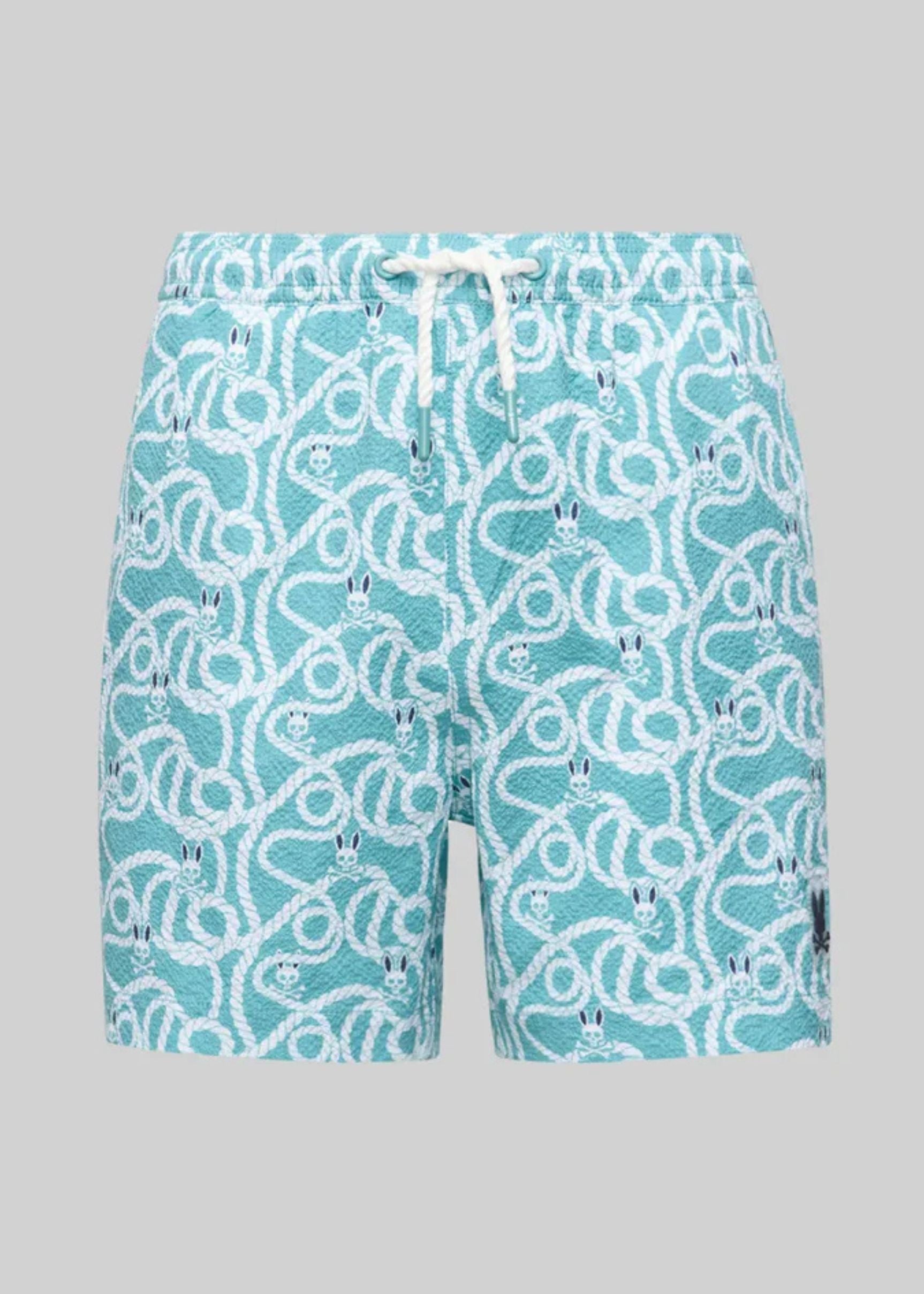 Bermuda Cyrus Azul Estampada Secado Rápido