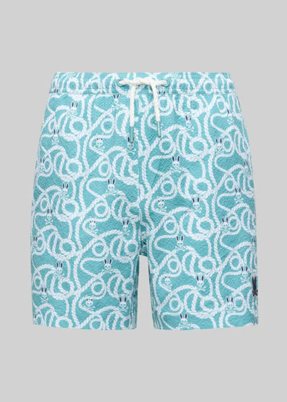 Bermuda Cyrus Azul Estampada Secado Rápido