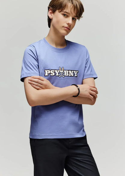 Camiseta Wade Algodón Bordada Azul Hielo