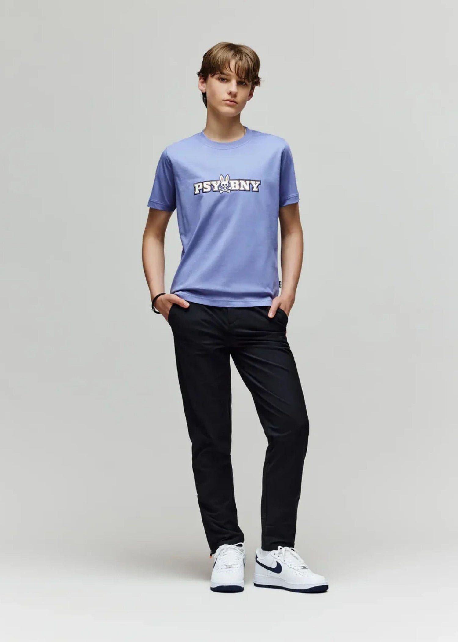 Camiseta Wade Algodón Bordada Azul Hielo