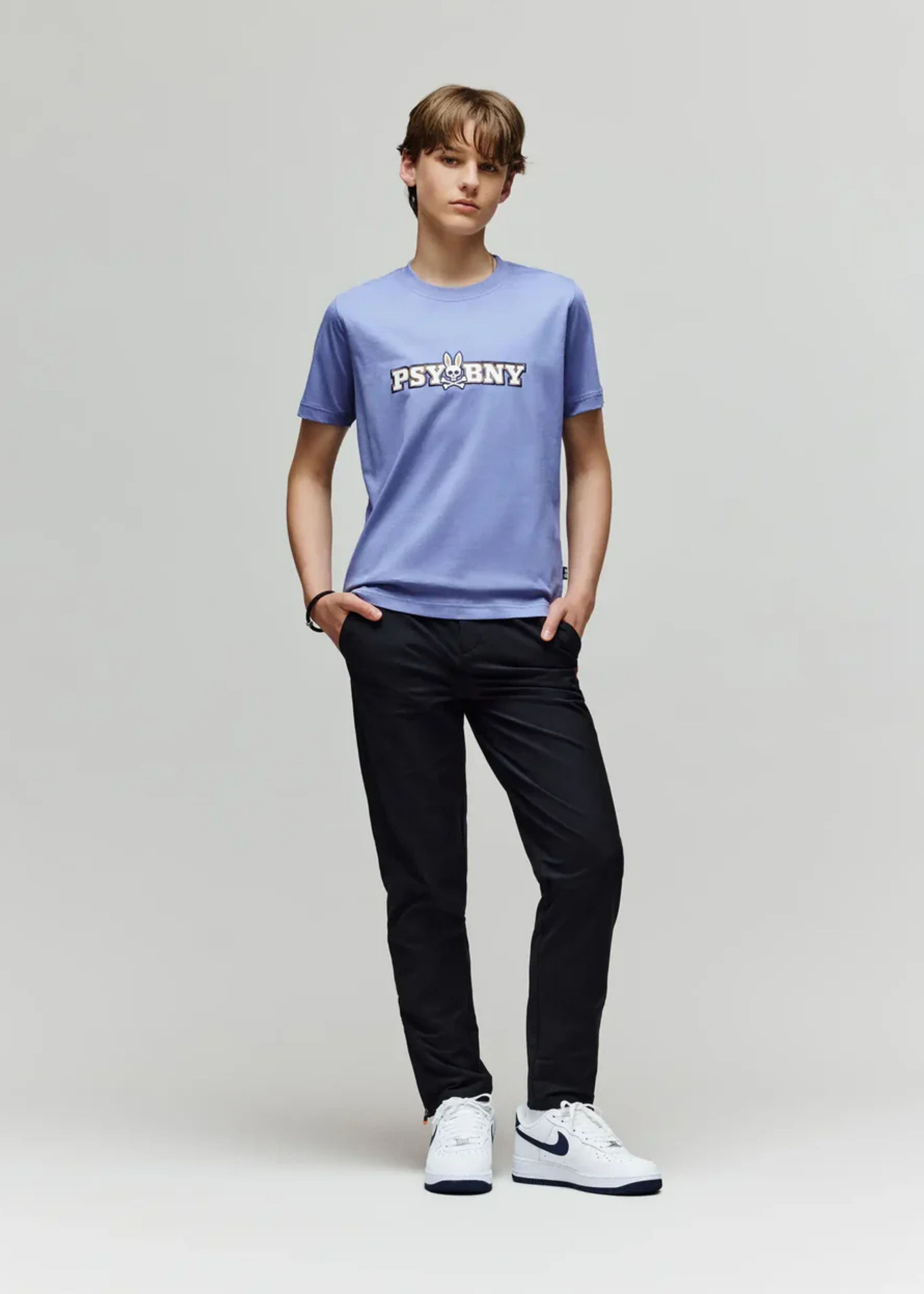 Camiseta Wade Algodón Bordada Azul Hielo