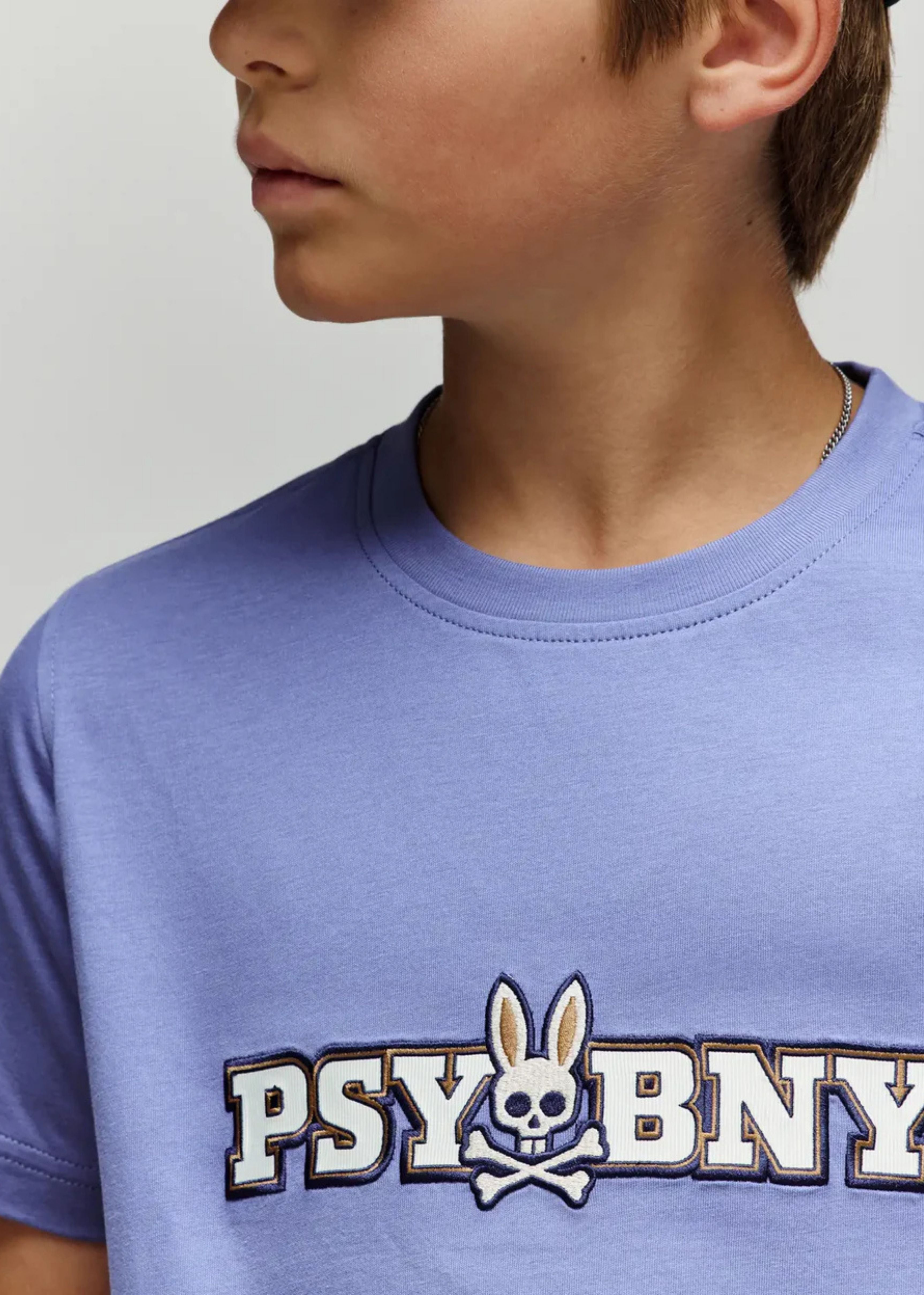 Camiseta Wade Algodón Bordada Azul Hielo