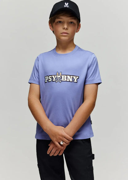 Camiseta Wade Algodón Bordada Azul Hielo